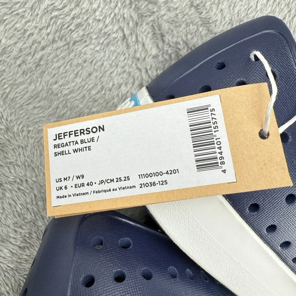 Native Jefferson Unisex Adult Slip On Shoes Womens 9/Mens 7 Navy Blue Casual NWT